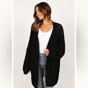 Petal & Pup Leyonie Black Open Knit Cardigan